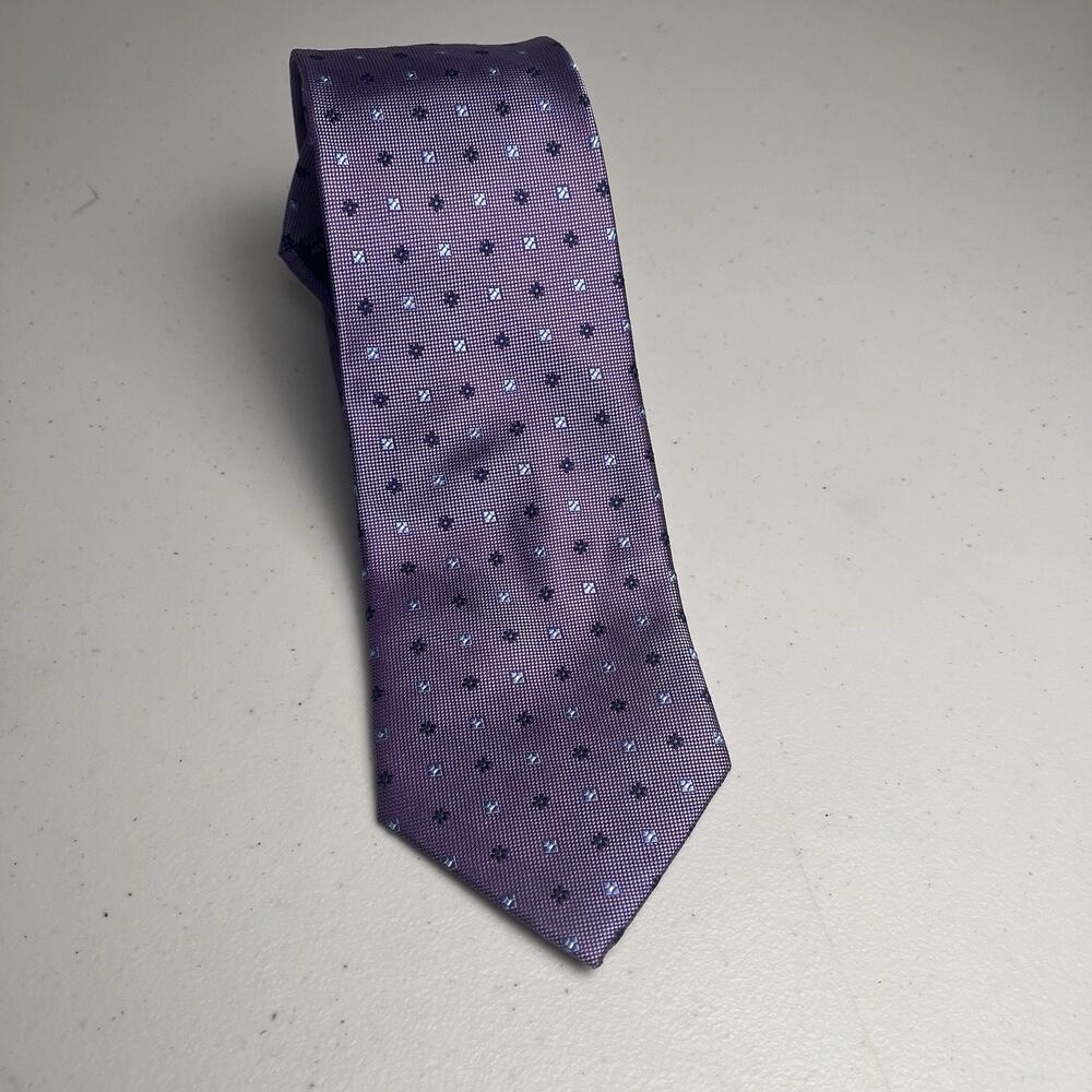 Bruno Piattelli Silk Tie Italy Purple Geometric Print Hand Made Classic 50" NWT - Picture 13 of 13